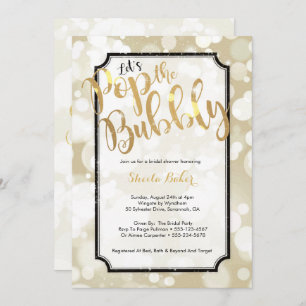 Invitación a la ducha de novias de champán- ¡Échal