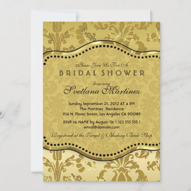 Invitación a la ducha de novias de Danask Black &  (Anverso)