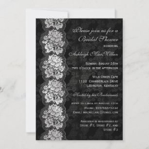 Invitación a la ducha de novias de encaje floral n