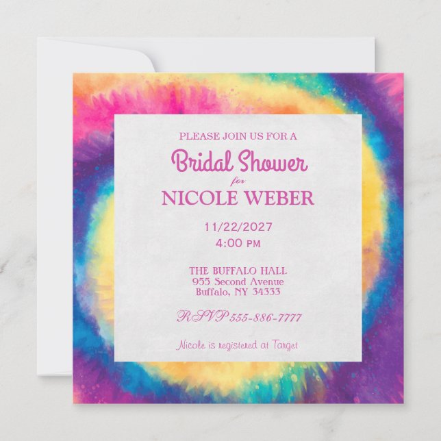 Invitación a la ducha de novias de Hippy Boho Tie  (Anverso)