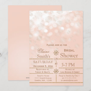 Invitación a la ducha de novias de invierno con co