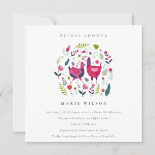 Invitación a la ducha de novias de la granja folk 