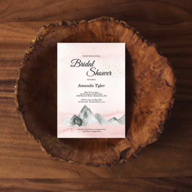 Invitación a la ducha de novias de la montaña Rosa (Subido por el creador)