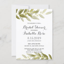 Invitación a la ducha de novias de la rama de oliv
