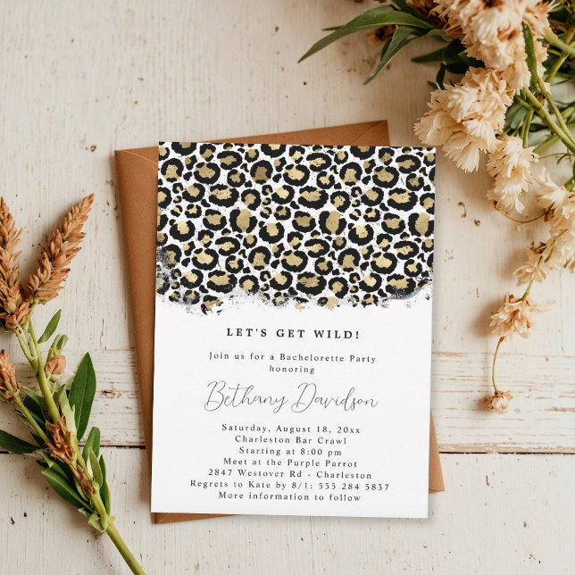 Invitación a la ducha de novias de leopardo salvaj (Subido por el creador)