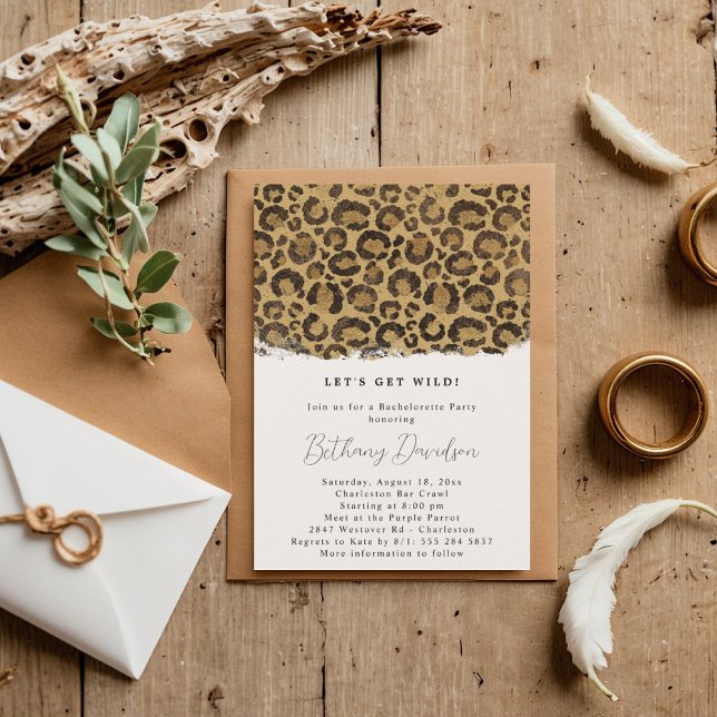 Invitación a la ducha de novias de leopardo salvaj (Subido por el creador)