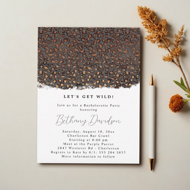 Invitación a la ducha de novias de leopardo salvaj (Subido por el creador)