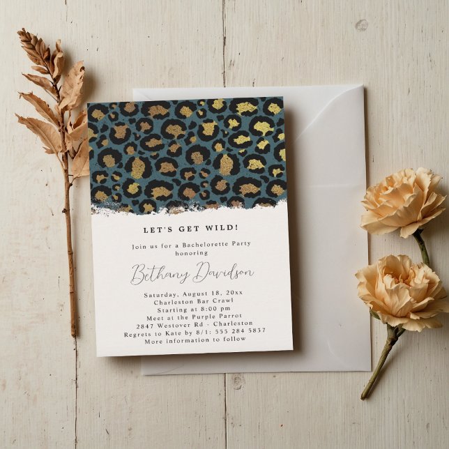 Invitación a la ducha de novias de leopardo salvaj (Subido por el creador)