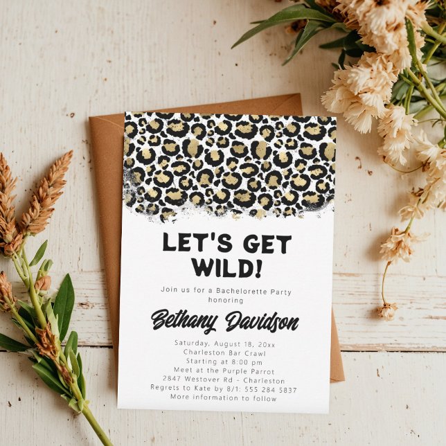 Invitación a la ducha de novias de leopardo salvaj (Subido por el creador)