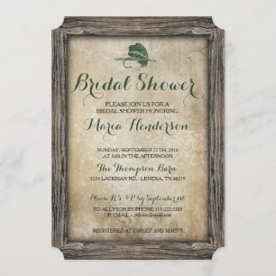Invitación a la ducha de novias de luto rústico