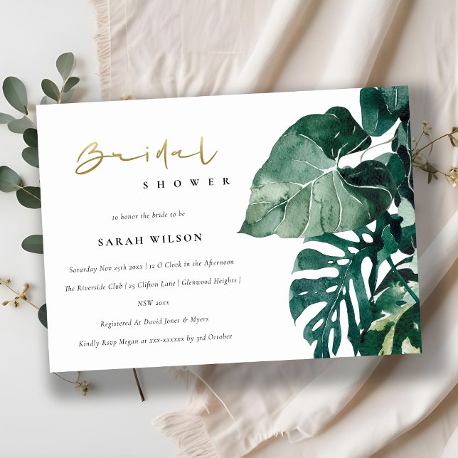 Invitación a la ducha de novias de monstera tropic (Subido por el creador)