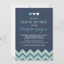 Invitación a la ducha de novias de Navy Blue Aqua 