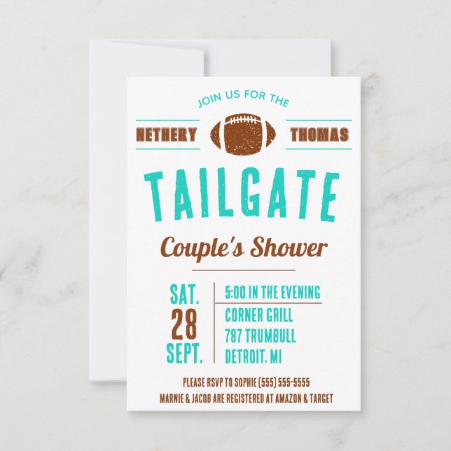 Invitación a la ducha de novias de parejas que via (Anverso)