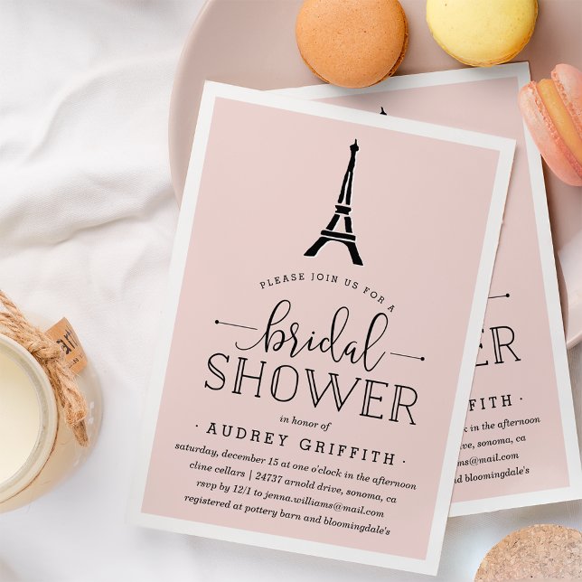Invitación a la ducha de novias de París Romance (Subido por el creador)