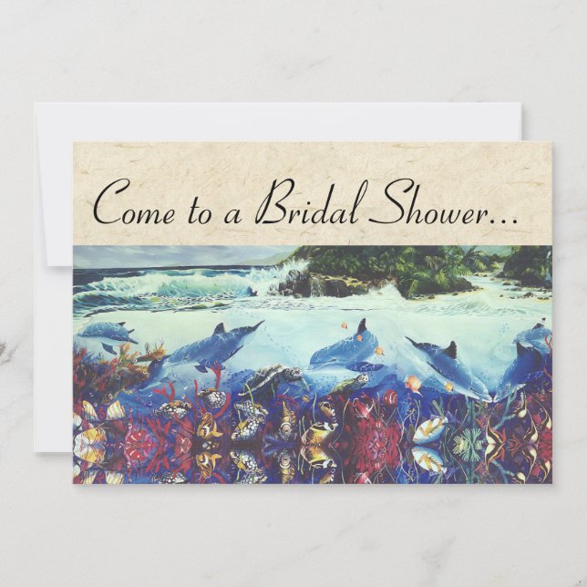 Invitación a la ducha de novias de peces de la tor (Anverso)