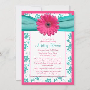 Invitación a la ducha de novias de Pink Gerber Dai