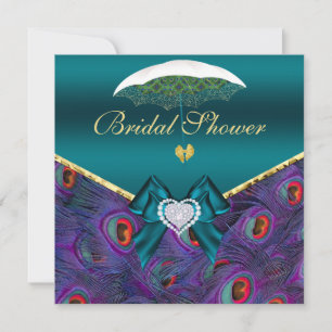 Invitación a la ducha de novias de Plum Peacock ve