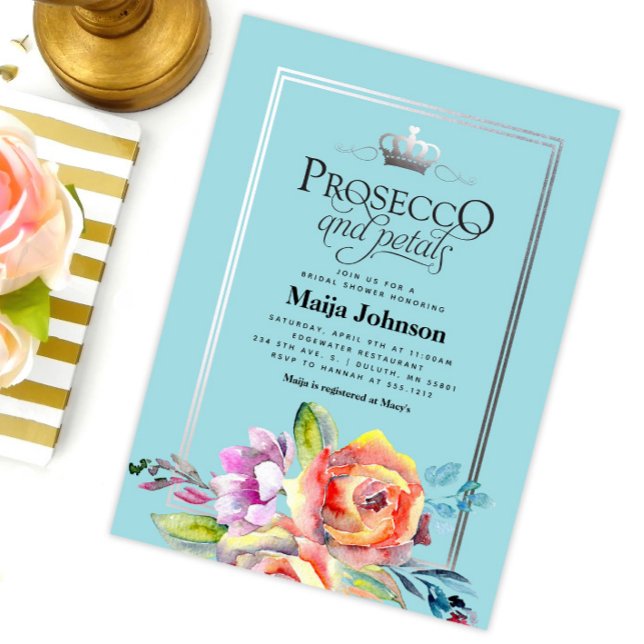 Invitación a la ducha de novias de Prosecco y Peta (Subido por el creador)