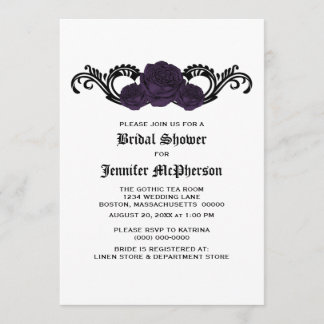 Invitación a la ducha de novias de Rosas de Swirl