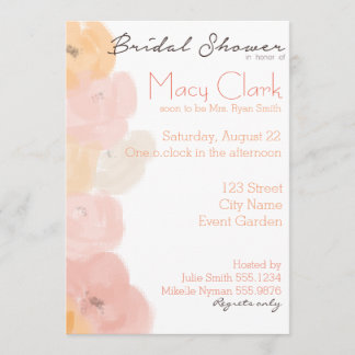 Invitación a la ducha de novias de Rubor Peach