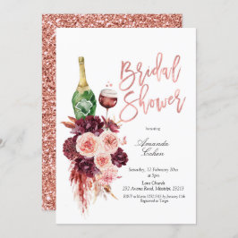 Invitación a la ducha de novias de Rubor y Marsala