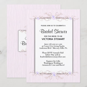 Invitación a la ducha de novias de simplicidad ros