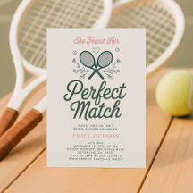 Invitación a la ducha de novias de tenis con parti