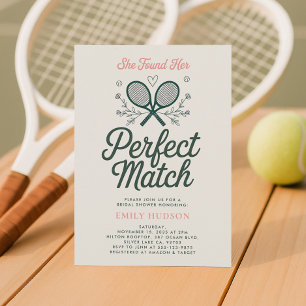 Invitación a la ducha de novias de tenis con parti