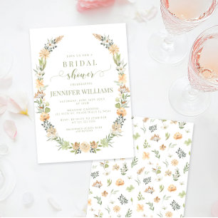 Invitación a la ducha de novias de vainilla floral