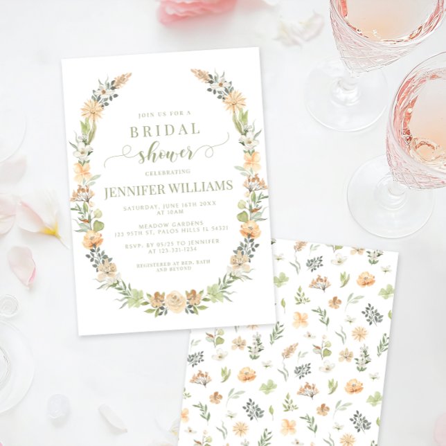 Invitación a la ducha de novias de vainilla floral (Subido por el creador)