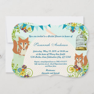 Invitación a la ducha de novias del Cute Fox Bunti