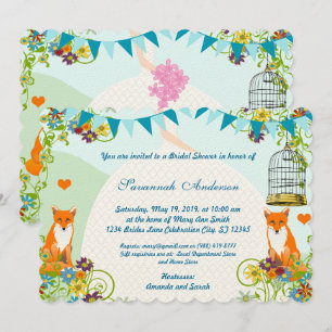 Invitación a la ducha de novias del Cute Fox Bunti