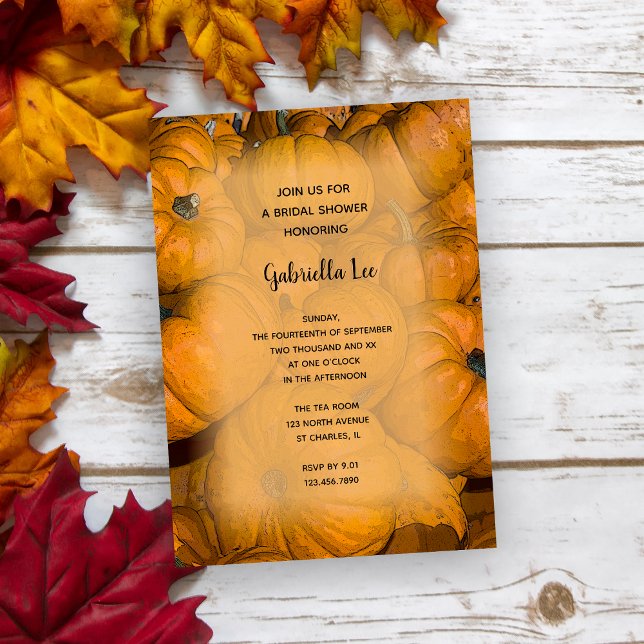 Invitación a la ducha de novias del naranja Autumn (Subido por el creador)