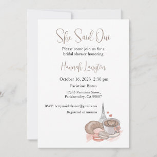 Invitación A La Ducha De Novias, Dijo Que Oui Sí