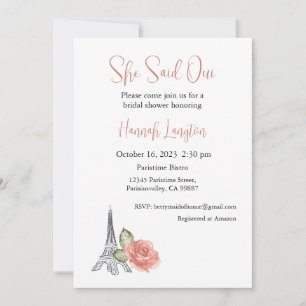 Invitación A La Ducha De Novias, Dijo Que Oui Sí
