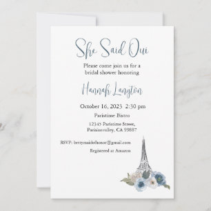 Invitación A La Ducha De Novias, Dijo Que Oui Sí