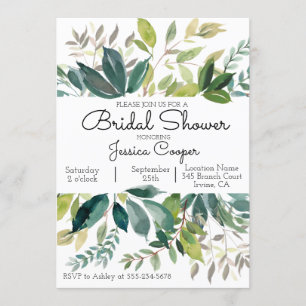 Invitación a la ducha de novias en Bouquet Green