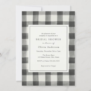 Invitación a la ducha de novias en búfalo negro
