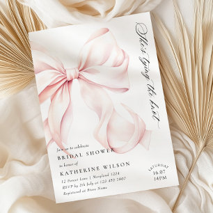 Invitación a la ducha de novias en color rosado mo