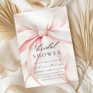 Invitación a la ducha de novias en color rosado mo