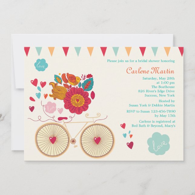 Invitación a la ducha de novias en el ciclo del am (Anverso)