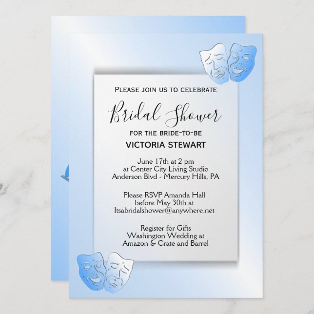 Invitación a la ducha de novias en el teatro de ve (Anverso / Reverso)