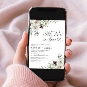 Invitación a la ducha de novias en Evergreen Snow