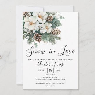 Invitación a la ducha de novias en invierno con ni