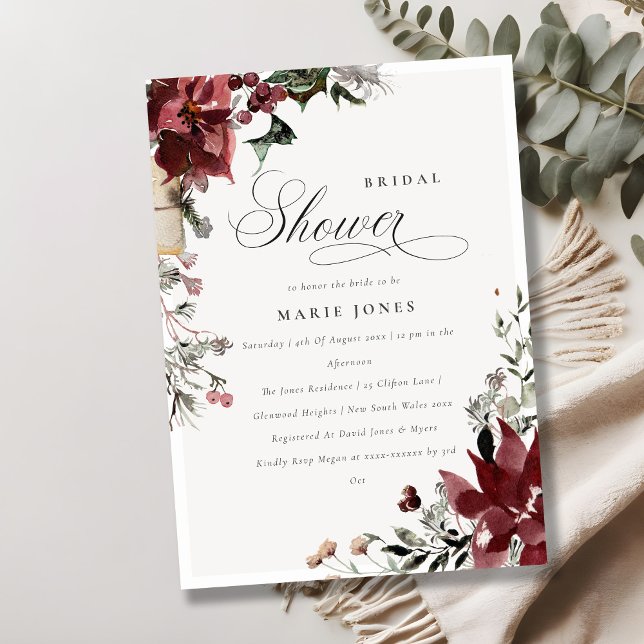 Invitación a la ducha de novias en invierno festiv (Subido por el creador)