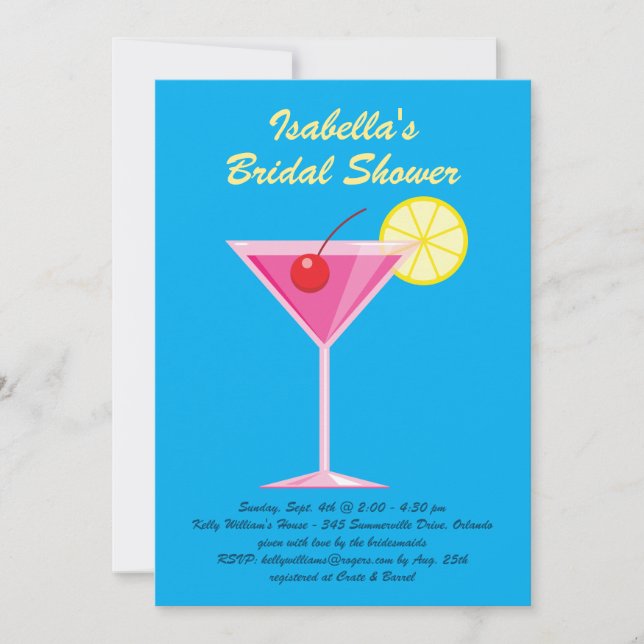 Invitación a la ducha de novias en la playa tropic (Anverso)
