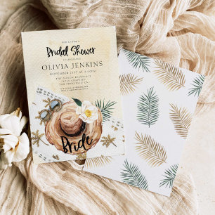 Invitación a la ducha de novias en la playa tropic