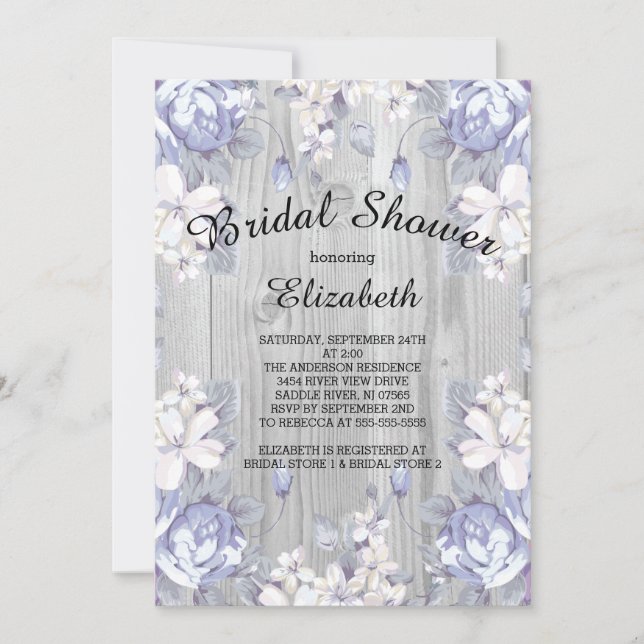 Invitación a la ducha de novias en Moda de campo d (Anverso)
