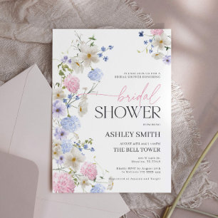Invitación a la ducha de novias en pastel floral