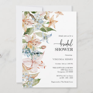 Invitación a la ducha de novias en pastel floral